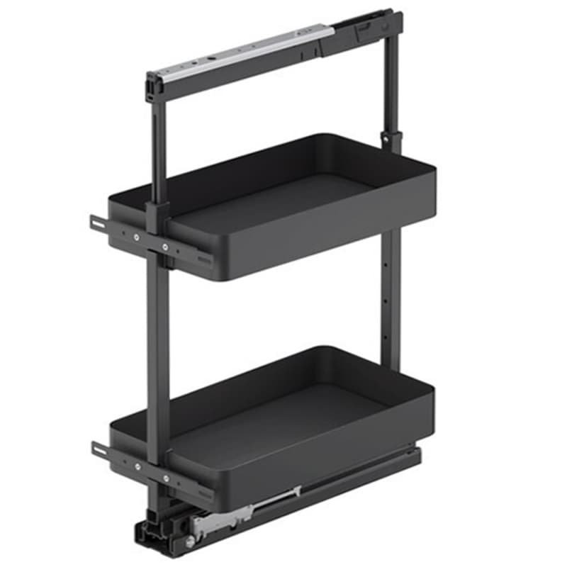 Vauth-Sagel 16-1/2" 2-Tier Planero Pullout Basket with Soft Close, Carbon Steel Gray