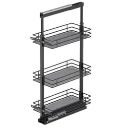 Vauth-Sagel 13-3/4" 3-Tier Saphir Pullout Basket with Soft Close, Carbon Steel Gray