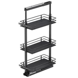 Vauth-Sagel 16-1/2" 3-Tier Scalea Pullout Basket with Soft Close, Carbon Steel Gray