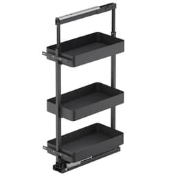 Vauth-Sagel 8-1/4" 3-Tier Planero Pullout Basket with Soft Close, Carbon Steel Gray