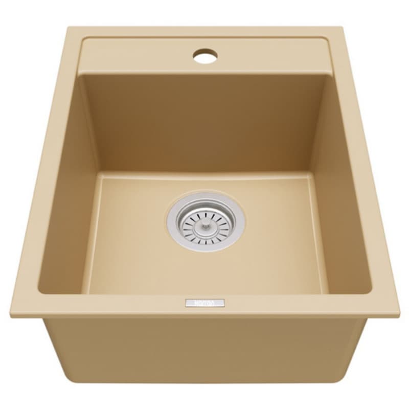 Karran QT-825 15-3/4" Single Bowl Quartz Bar/Prep Sink, Top Mount, Bisque, QT-825-BI