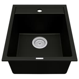 Karran QT-825 15-3/4" Single Bowl Quartz Bar/Prep Sink, Top Mount, Black, QT-825-BL