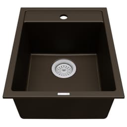 Karran QT-825 15-3/4" Single Bowl Quartz Bar/Prep Sink, Top Mount, Brown, QT-825-BR