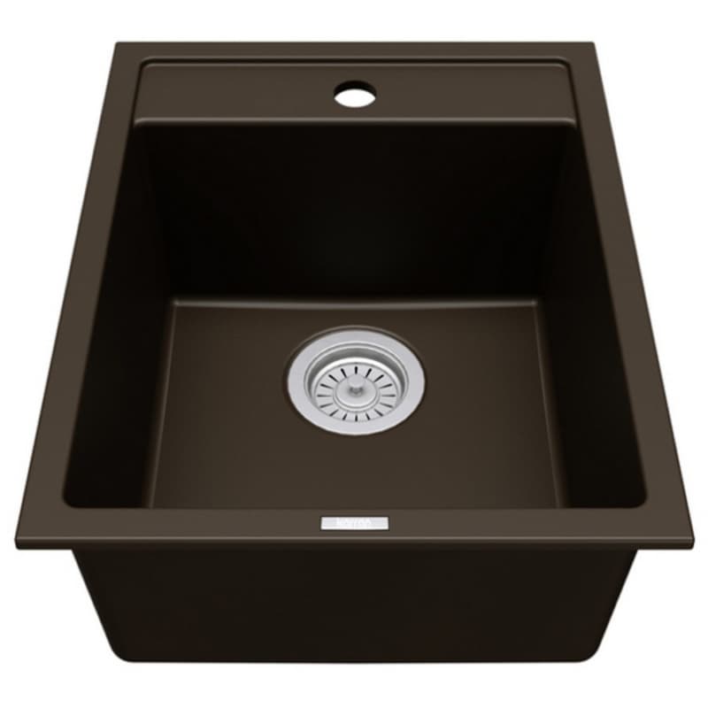 Karran QT-825 15-3/4" Single Bowl Quartz Bar/Prep Sink, Top Mount, Brown, QT-825-BR