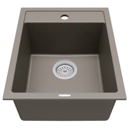 Karran QT-825 15-3/4" Single Bowl Quartz Bar/Prep Sink, Top Mount, Concrete, QT-825-CN