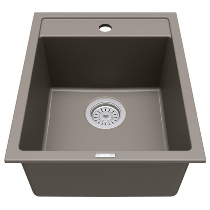 Karran QT-825 15-3/4" Single Bowl Quartz Bar/Prep Sink, Top Mount, Concrete, QT-825-CN