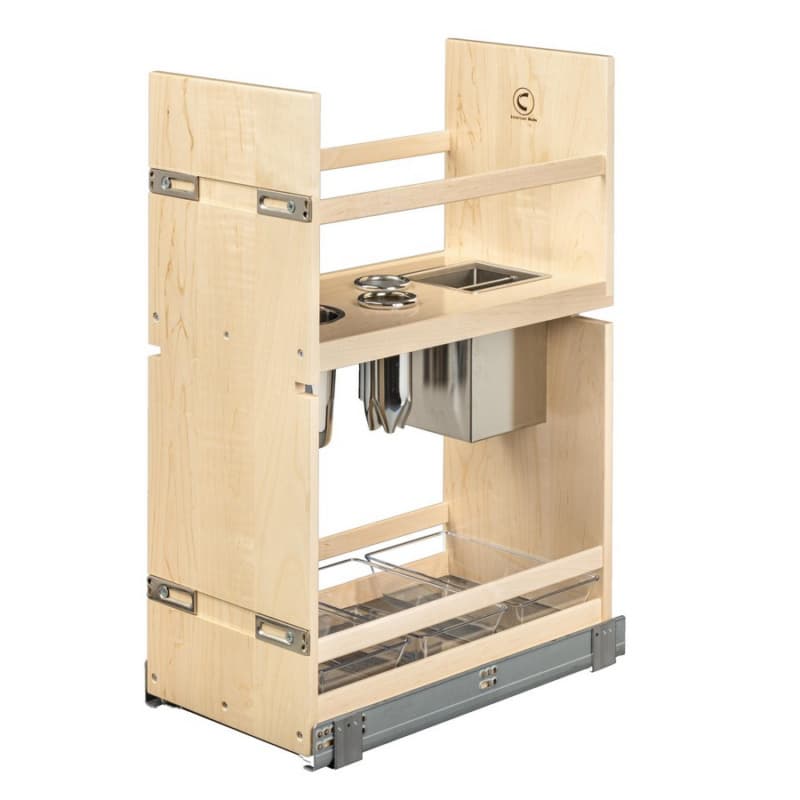 Century Components Signature Series 10-3/8" W x 18-1/2" D x 26-3/4" H Vanity Base Cabinet Grooming Organizer Pull-Out with Soft-Close Full Extension Slides, SIGGO100PF-18