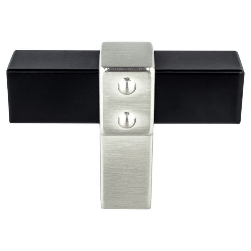 Berenson Rivet Rebel Matte Black/Brushed Nickel 2" (51 mm) L x 23/32" (18 mm) W Knob, 5114-455BPN-P