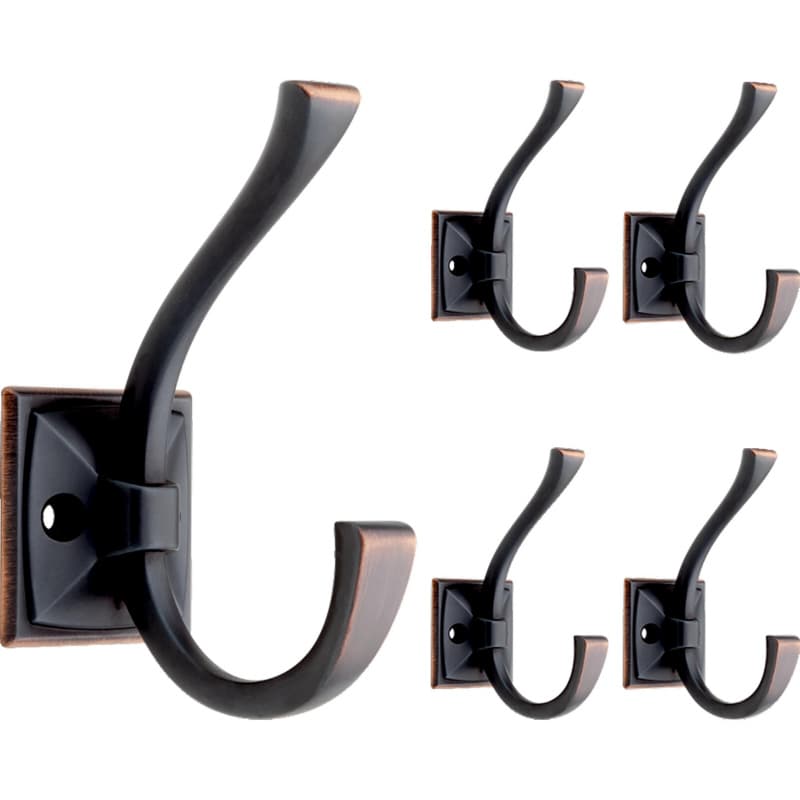 Franklin Brass Ruavista Coat and Hat Hook, Bronze With Copper Highlights, 5 per pack - 137246M