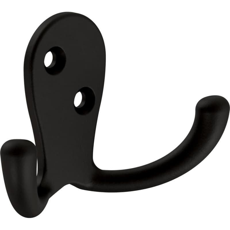 Franklin Brass Double Prong Hook, Matte Black, 10 per pack - B12092K-FB-C
