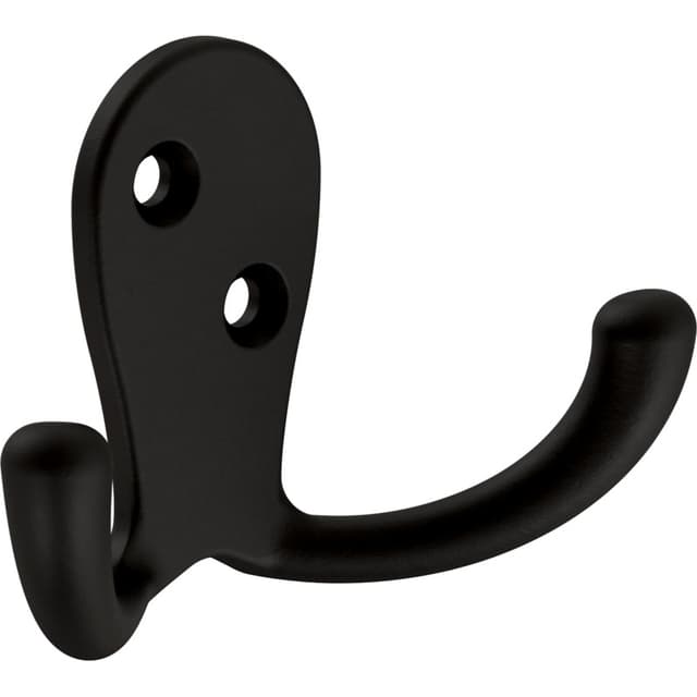 Franklin Brass Double Prong Hook, Matte Black, 10/Pack - B12092K-FB-C