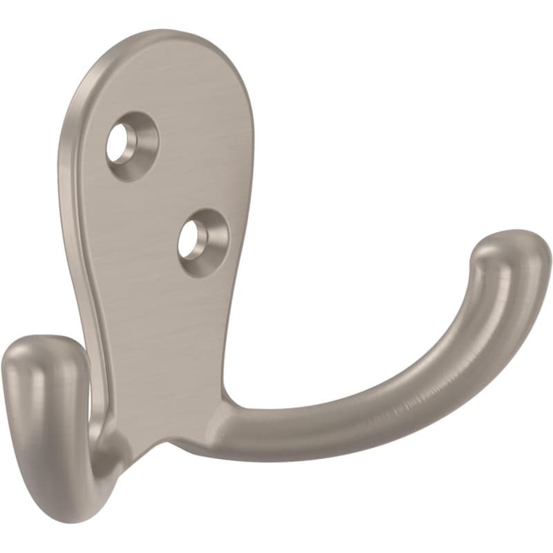 Franklin Brass Double Prong Hook, Nickel, 10 per pack - B12092K-NIC-C
