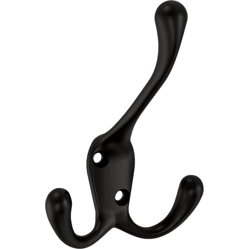 Franklin Brass Triple Prong Hook, Matte Black, 10 per pack - B13539K-FB-C