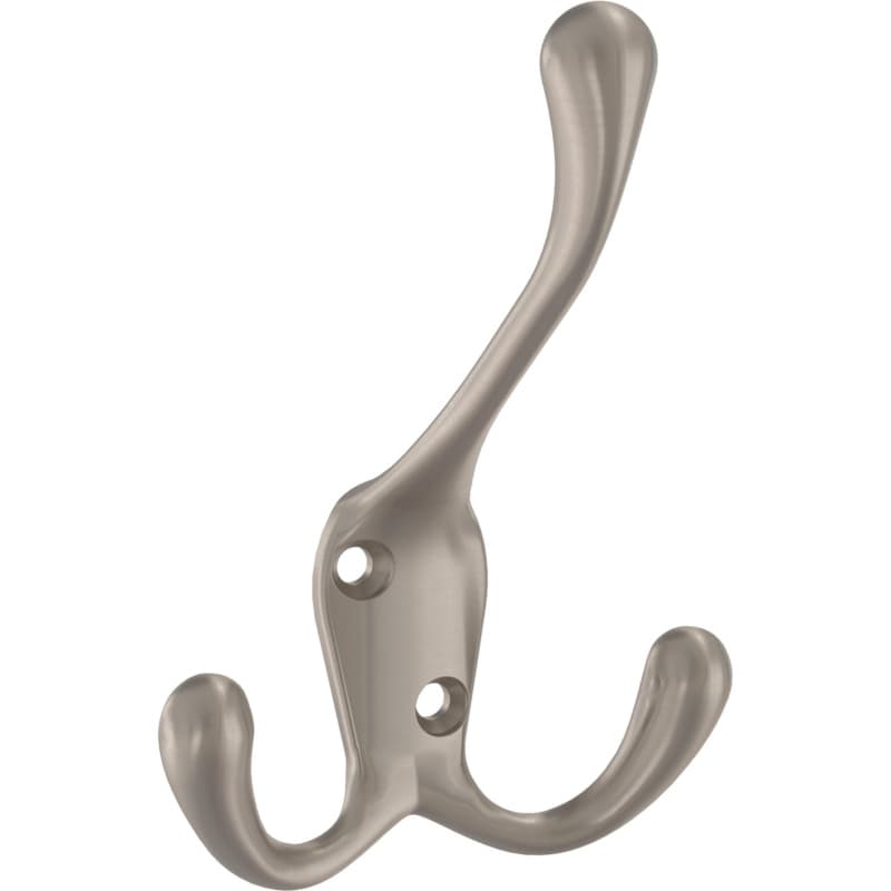 Franklin Brass Triple Prong Hook, Nickel, 10 per pack - B13539K-NIC-C