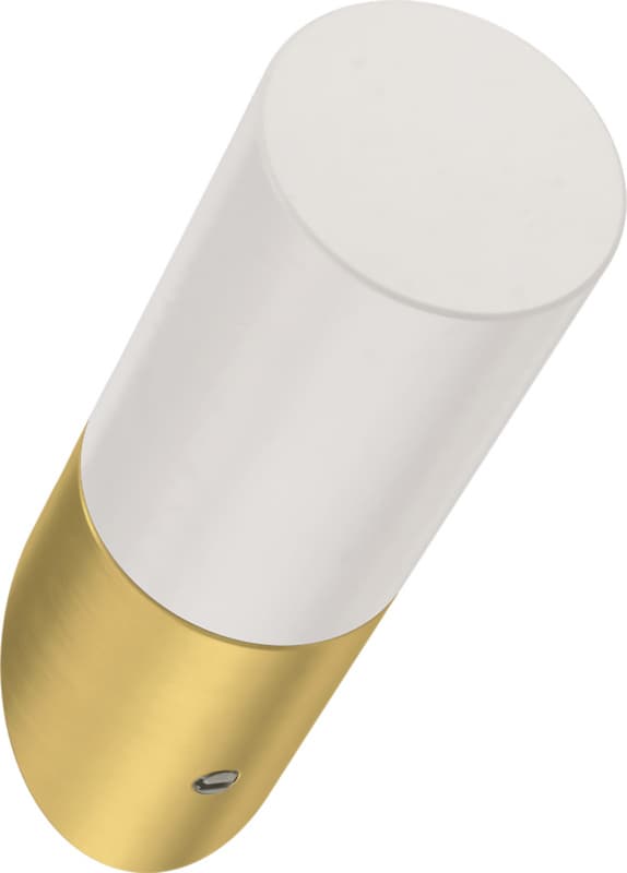 Franklin Brass Modern Slant Hook, 2-1/4", Pure White & Brushed Brass, 5 per pack - B41615-PBB-B