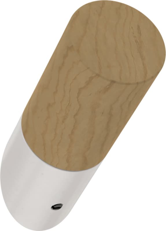 Franklin Brass Modern Slant Hook, 2-1/4", Pine Unfinished & Pure White, 5 per pack - B41615-PUW-B