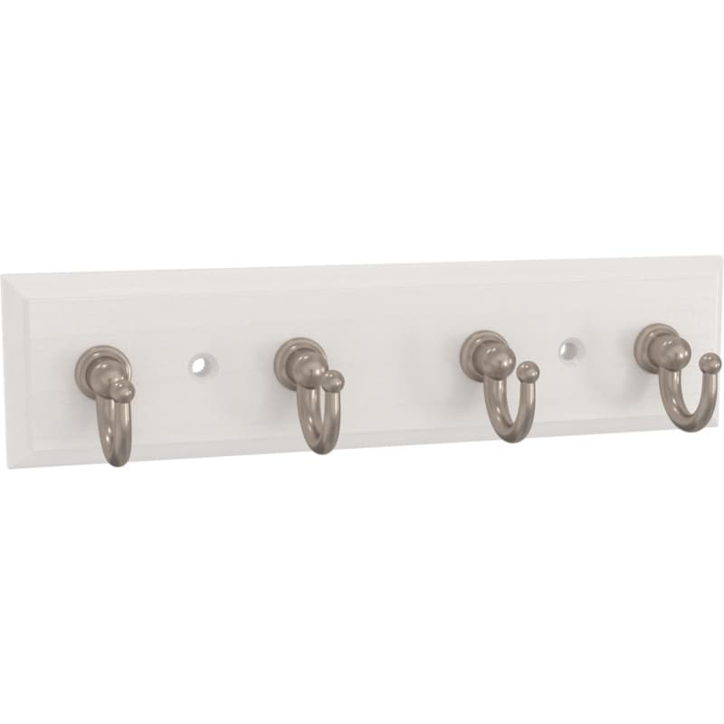 Key Tidy with 4 Hooks, 7", Pure White & Nickel, 2/Pack - B46711K-PMN-R2