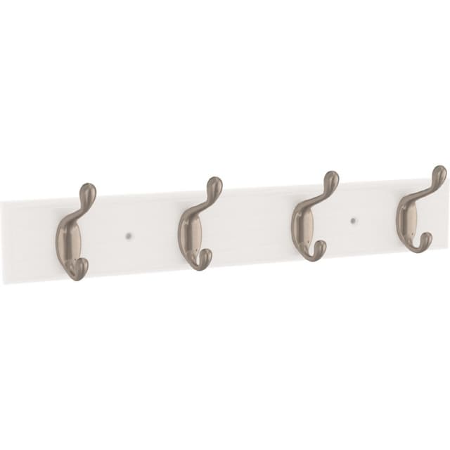 Casual Curve Coat & Hat Hook Rack with 4 Hooks, 16", Pure White, 2/Pack - B46717K-PWW-C2