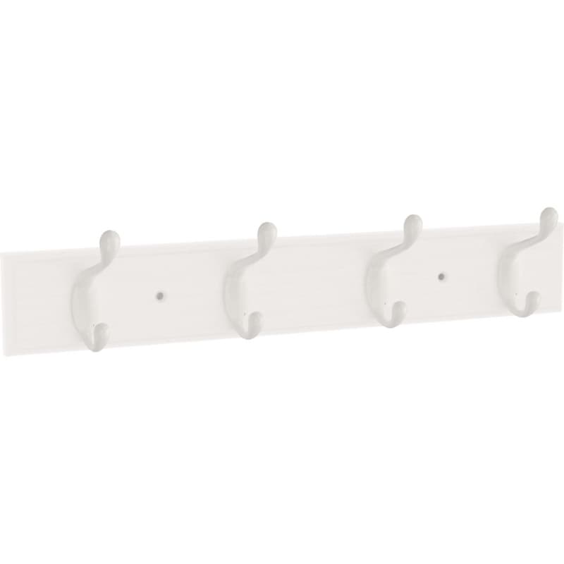 Casual Curve Coat & Hat Hook Rack with 4 Hooks, 16", Pure White, 2/Pack - B46717K-PWW-C2