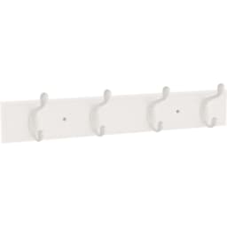 Casual Curve Coat & Hat Hook Rack with 4 Hooks, 16", Pure White, 2/Pack - B46717K-PWW-C2