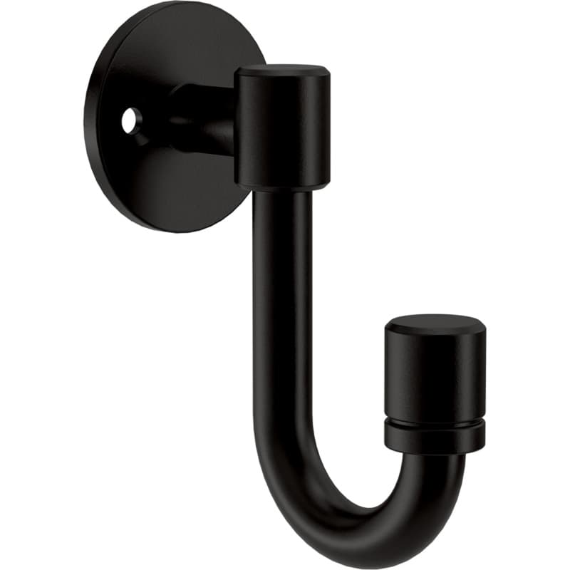 Franklin Brass Bar Single Prong J Hook, 3-5/8" (91mm), Matte Black, 4 per pack - B47246K-FB-C