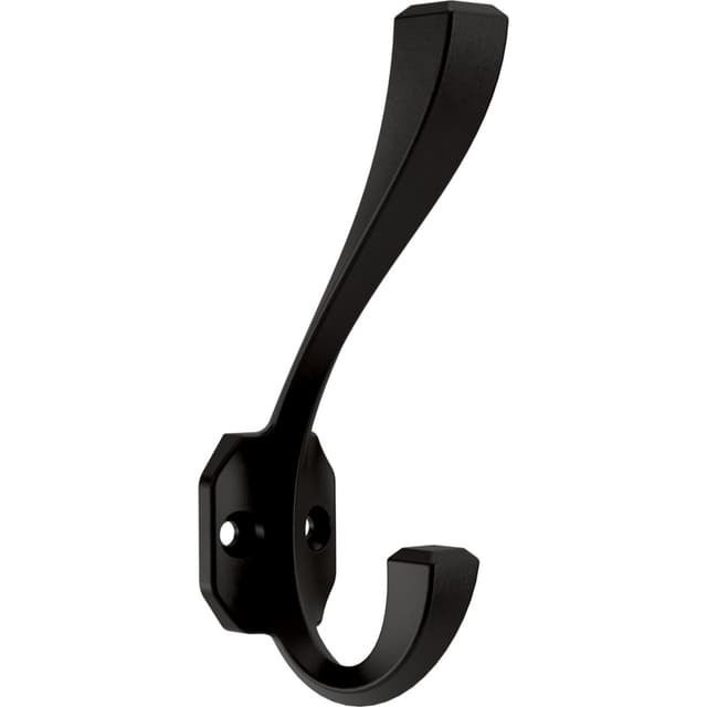 Franklin Brass Napier Coat and Hat Hook, 4-3/4" (120mm), Matte Black, 4/Pack - B47254K-FB-C