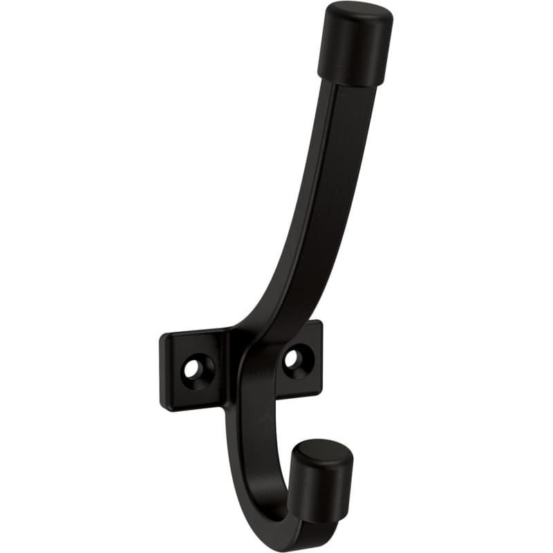 Franklin Brass Modern Angled Pilltop Coat and Hat Hook, Matte Black, 5 per pack - B48023K-FB-C