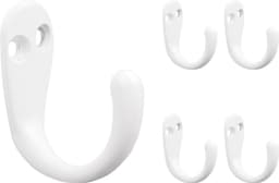 Franklin Brass Single Prong Robe Hook, White, 5/Pack - B59103M-W-C