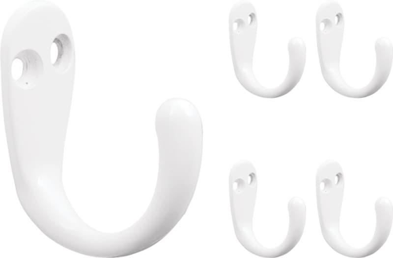 Franklin Brass Single Prong Robe Hook, White, 5 per pack - B59103M-W-C