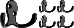 Franklin Brass Double Prong Robe Hook, Matte Black, 5/Pack - B59104M-FB-C