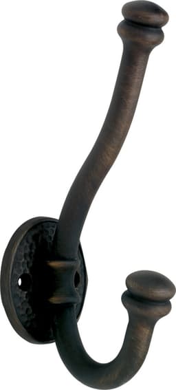 Franklin Brass Jumbo Hammered Hook, Brushed Oil Rubbed Bronze, 5/Pack - FBHAMH5-OB2-C