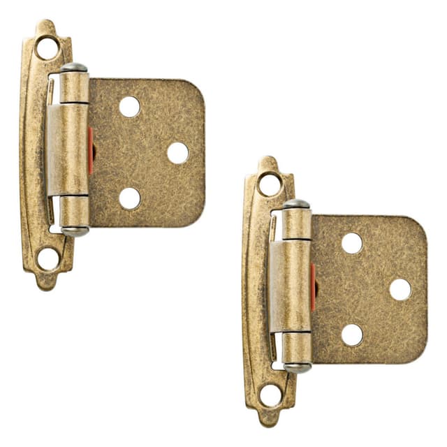 Liberty Self-Closing Overlay Hinge, Burnished Antique Brass, 2 pack - H0103BC-AB-O3