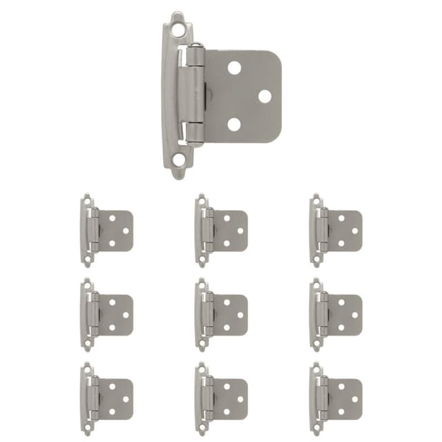 Liberty Self-Closing Overlay Hinge, Satin Nickel, 10 pack - H0103BL-SN-U1