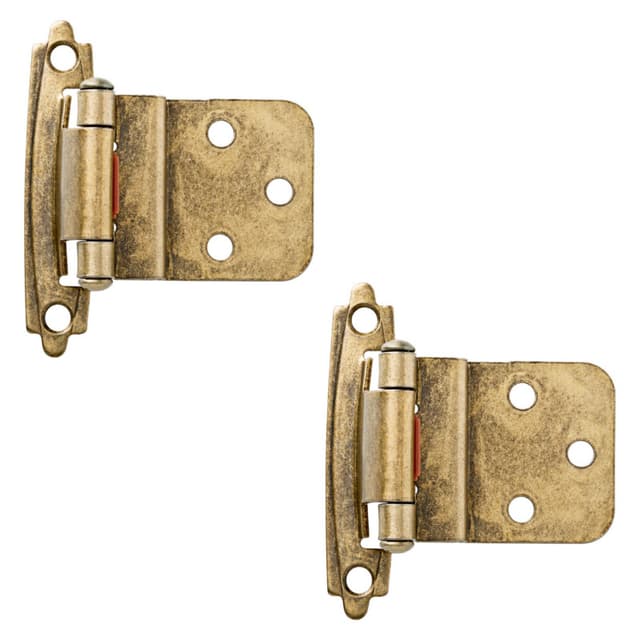 Liberty Self-Closing Inset Hinge, 3/8", Burnished Antique Brass, 2 pack - H0104AC-AB-O3