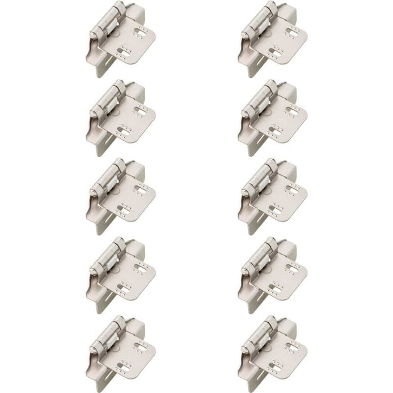 Franklin Brass Semi-Wrap Self-Closing Hinge, 1/4" Overlay, Satin Nickel, 10/Pack - H01911K-SN-B