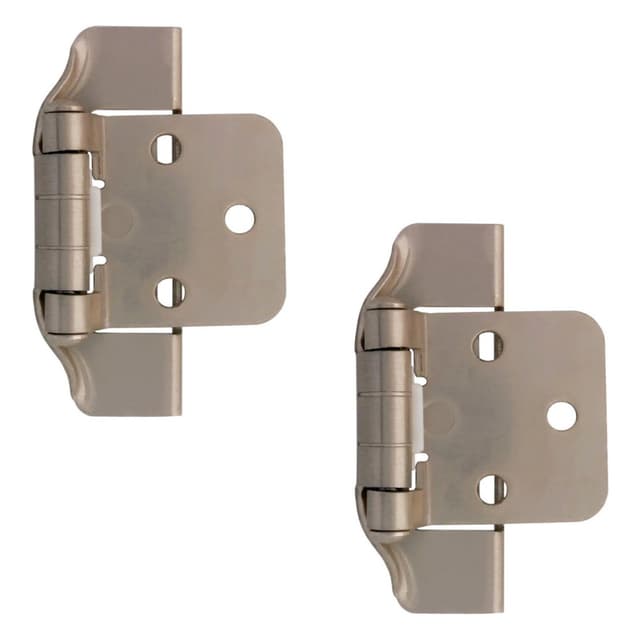 Liberty Semi-Wrap Hinge, 1/2"Overlay, Satin Nickel, 2 pack - H01915C-SN-O