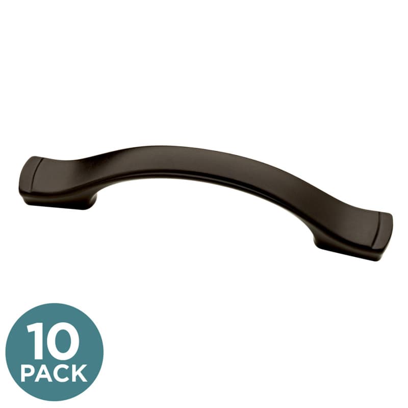 Liberty Step Edge Dual Mount Pull, 3 or 3-3/4" (76/96mm), Matte Black, 10 pack - P18949C-FB-B