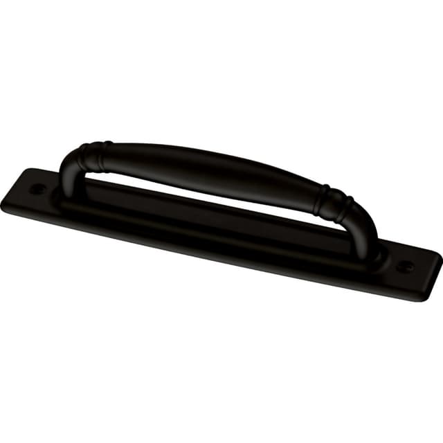 Franklin Brass Pull w/Backplate, 4" (102mm) CC, Matte Black - P28197K-FB-B
