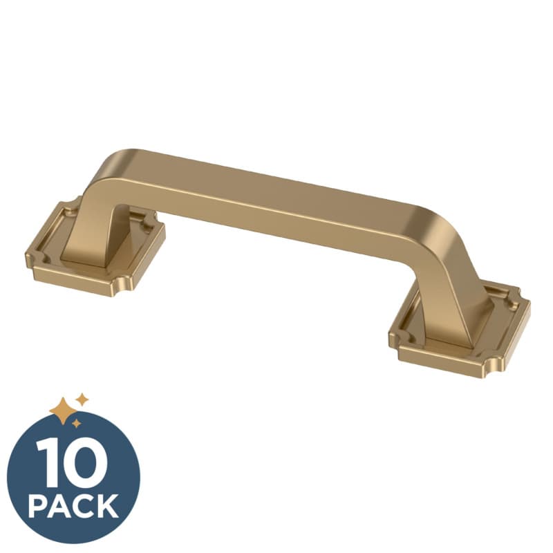 Franklin Brass Notched Backplate Pull, 3" (76mm), Champagne Bronze, 10 pack - P40123C-CZ-B
