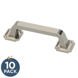Franklin Brass Notched Backplate Pull, 3" (76mm), Polished Nickel, 10 pack - P40123C-PN-B