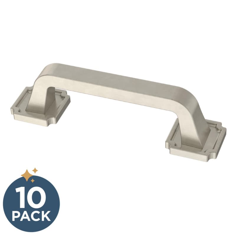 Franklin Brass Notched Backplate Pull, 3" (76mm), Satin Nickel, 10 pack - P40123C-SN-B