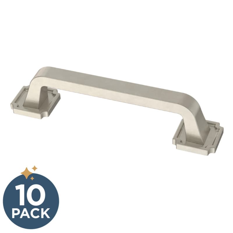 Franklin Brass Notched Backplate Pull, 3-3/4" (96mm), Satin Nickel, 10 pack - P40124C-SN-B