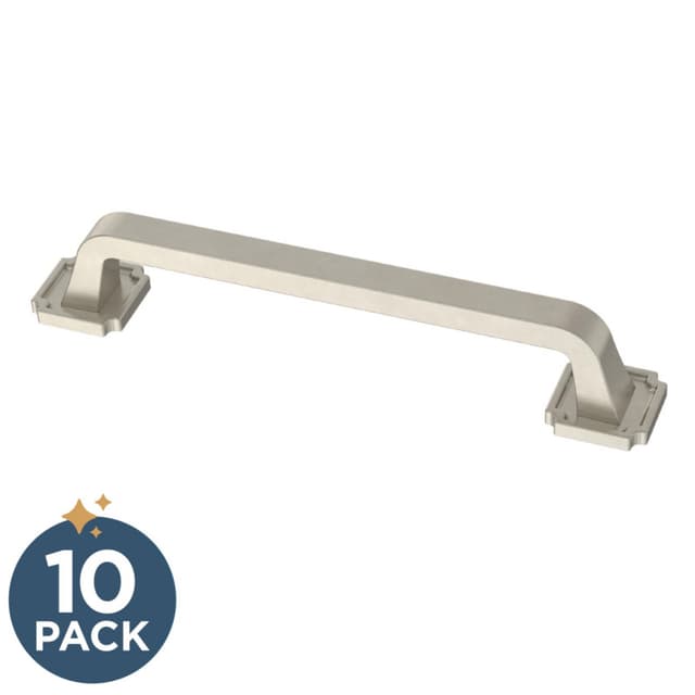Franklin Brass Notched Backplate Pull, 5-1/16" (128mm), Satin Nickel, 10 pack - P40125C-SN-B
