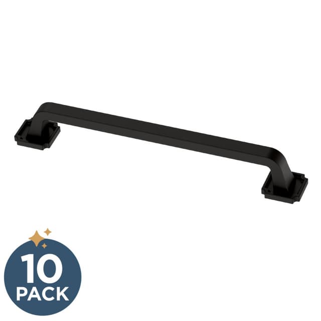 Franklin Brass Notched Backplate Pull, 6-5/16" (160mm), Matte Black, 10 pack - P40126C-FB-B