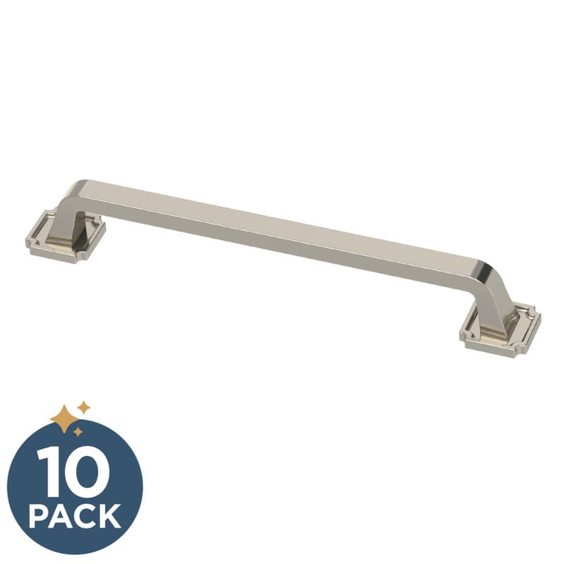 Franklin Brass Notched Backplate Pull, 6-5/16" (160mm), Polished Nickel, 10 pack - P40126C-PN-B