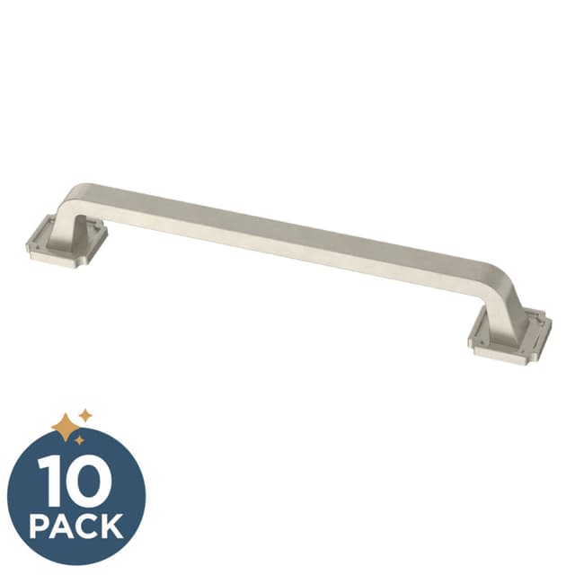 Franklin Brass Notched Backplate Pull, 6-5/16" (160mm), Satin Nickel, 10 pack - P40126C-SN-B