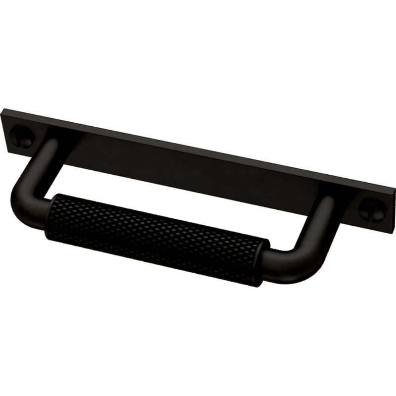 Liberty Averland Drawer Pull with Backplate, 3" (76mm), Matte Black - P40160C-FB-CP