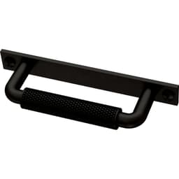 Liberty Averland Drawer Pull with Backplate, 3" (76mm), Matte Black - P40160C-FB-CP