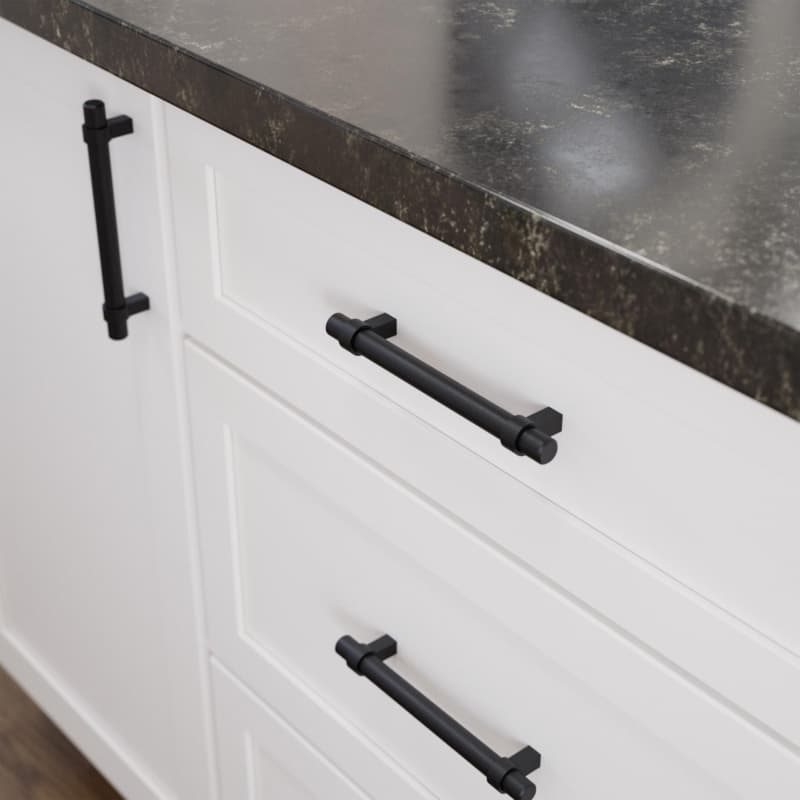 Franklin Brass Wrapped Bar Drawer Pull, 5-1/16" (128mm) CC, Matte Black - P40710C-FB-B