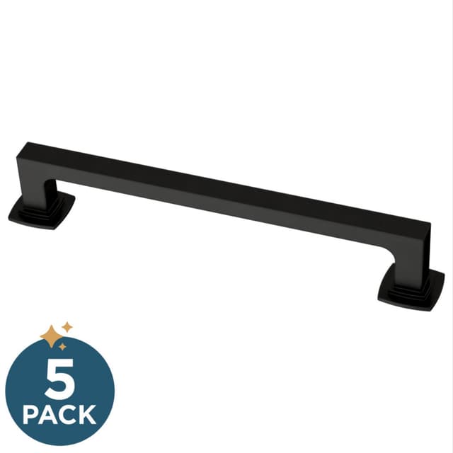 Franklin Brass Parow Pull, 6-5/16" (160mm), Matte Black, 5 pack - P41772K-FB-B